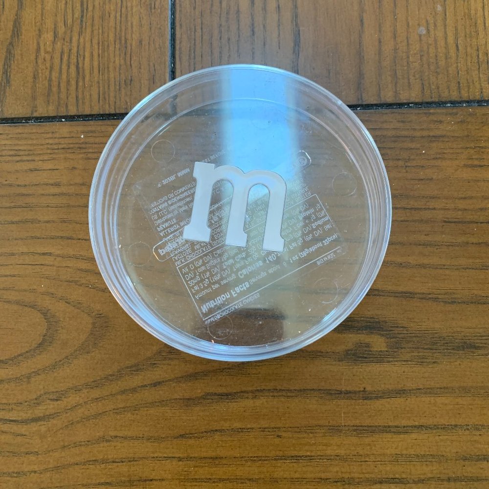 Free item: M&Ms container